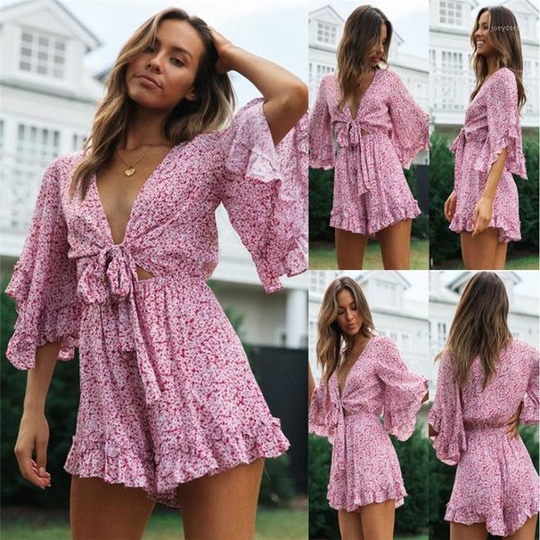 

women's v-neck flare sleeve lace printed casual holiday dress summer loose v-neck mini dress clothing vestidos verano 20201, White;black