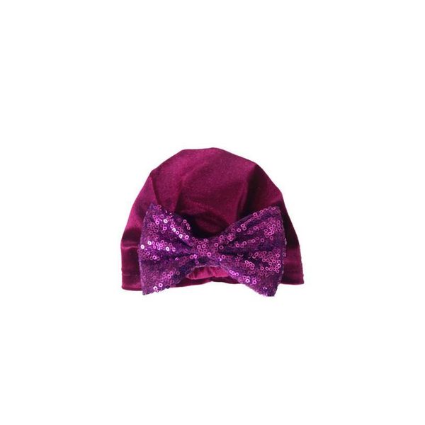 

2020 newborn infant baby girls hat velvet baby turban beanie hat headwear princess sequins bow hats for ba qylfmp, Yellow