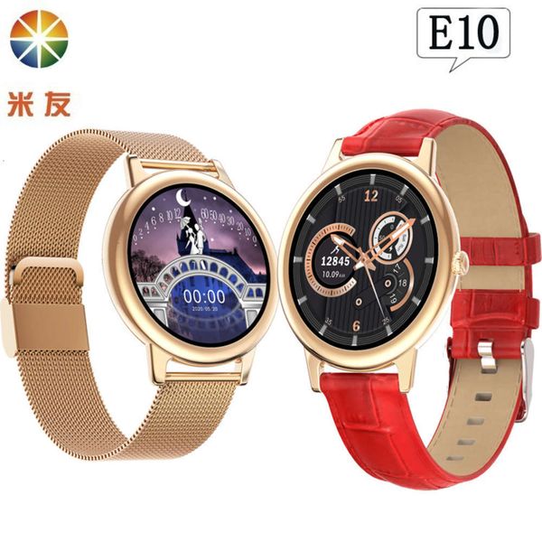 

miyou new e10 intelligent bracelet women's round screen motion step meter alloy belt waterpr