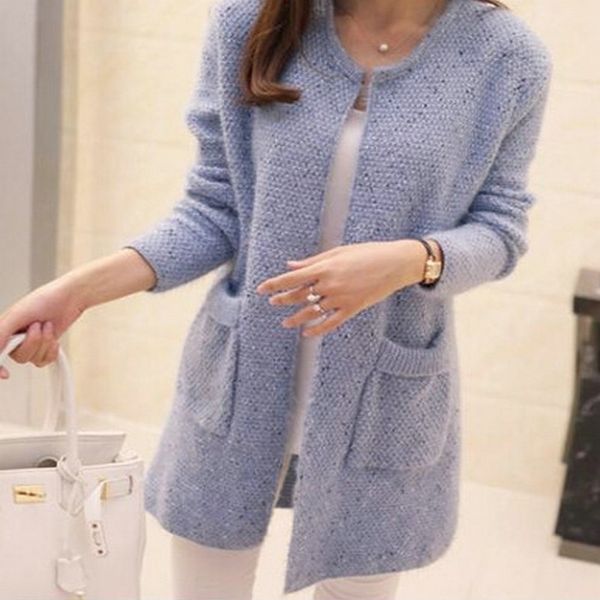 

0.5 female spring autumn long sleeve crochet cardigan sweater women knitted jacket 201030, White