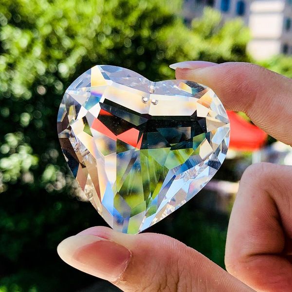 

45mm heart shape crystal prisms chandelier parts clear pendants suncatcher for windows decor diy home wedding decor accessories h jllzvj