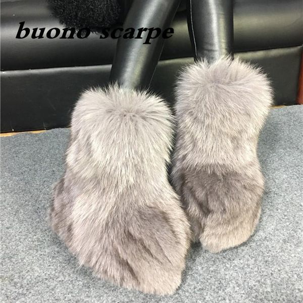 

boots winter hair fur integrated thick women's soles increased leather shoes warm snow ground, Black