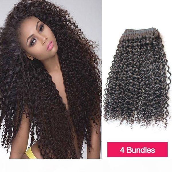 

glamorous brazilian human hair weave peruvian indian malaysian exotic kinky curly hair 4bundles ing, Black