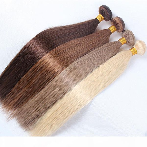 

brazilian human hair bundles 1 bundle brown color hair weaves weft colored extensions remy hair blonde red wine 99j, Black