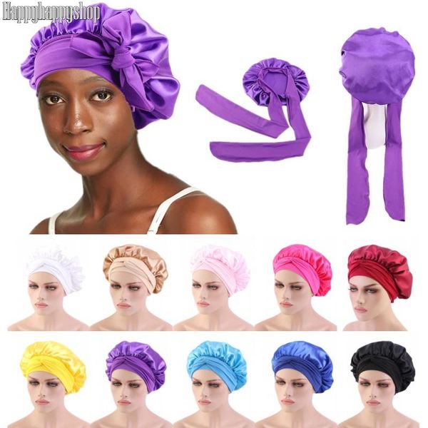 

beanie/skull caps solid satin bonnet wide stretch turban women/men night sleep hair care cap india african headwrap ladies chemo hat muslim, Blue;gray