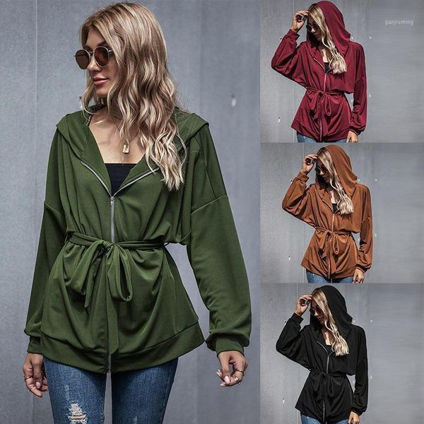 

autumn/winter european and american loose slim slim tooling high waist fashion casual sports long sleeve jacket women1, Black;brown