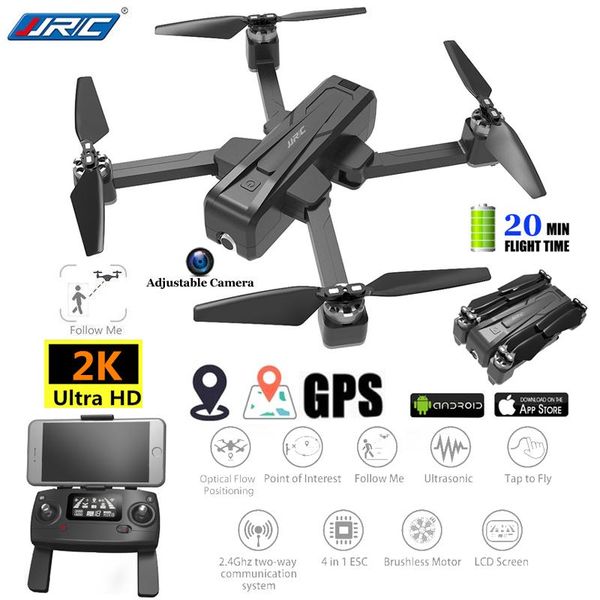 

jjrc x11 rc drone gps 5g wifi fpv wide angle adjustable 2k camera quadcopter 1.6 km 20mins flight foldable drone profissional
