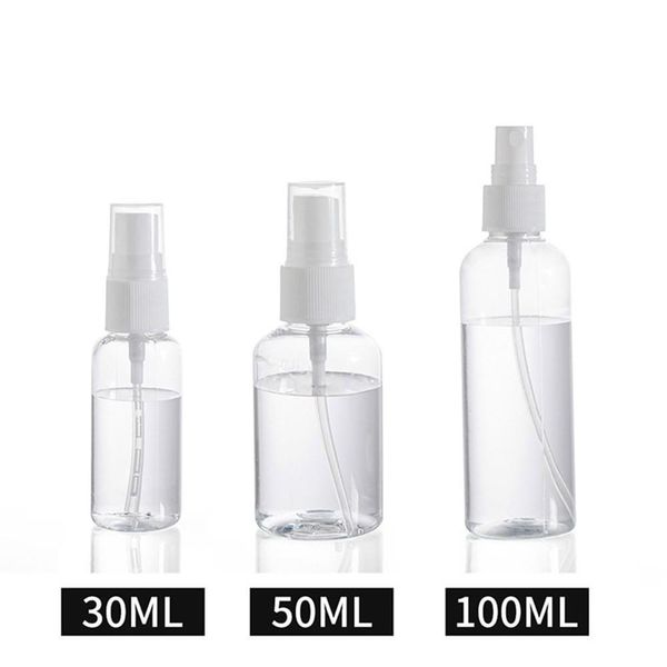 

fine mist clear spray bottles with pump spray cap, reusable and refillable small empty plastic bottles for travel lmqpo