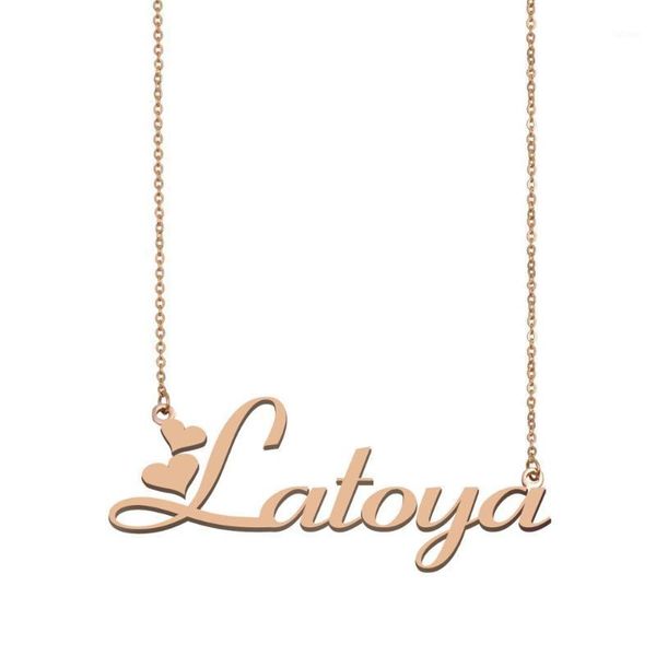 

латоя имя ожерелье, пользовательское имя ожерелье для женщин девушки лучшие друзья на день рождения свадьба рождественские рождественские дн, Silver