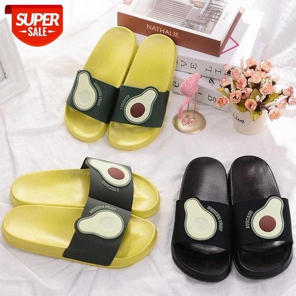 

men summer sandals avocado fruit cartoon print slipper male plus size slides men bathroom wearing casual outdoor men's shoes #br9d, Black