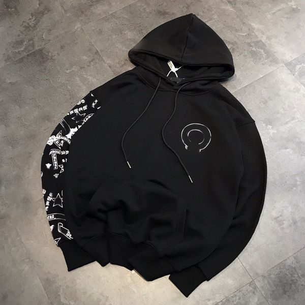 

clothing outlet 2020 autumn full arm print hoodie sanitary ware sanskrit men's and women's same tide hat shirt korean version, Black