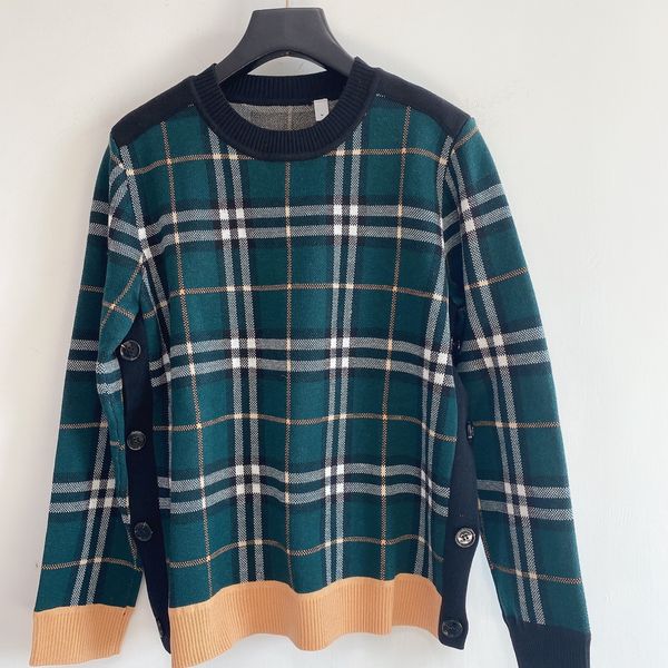 

1120 2020 autumn crew neck long sleeve panelled sweater fashion sweater green luxury sweater jianyi, White;black
