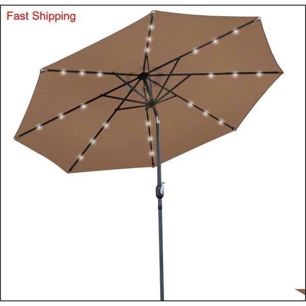 

10 ft solar powered patio umbrella 24led lights solar umbre qylizy tore2010
