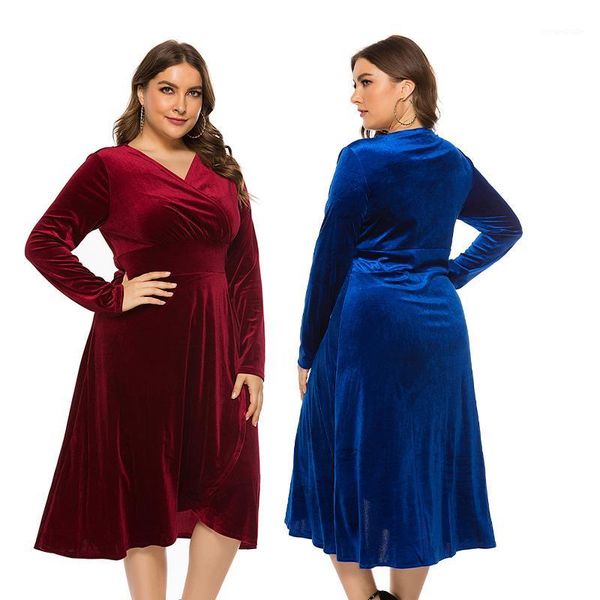 

prom dresses a-line v-neck -length velvet cocktail dresses with ruffle party plus size 2019 autumn winter1, White;black