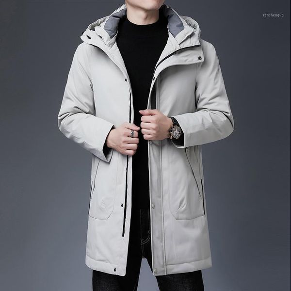 

justar men's winter new down jacket medium length plus size warm coat1, Black