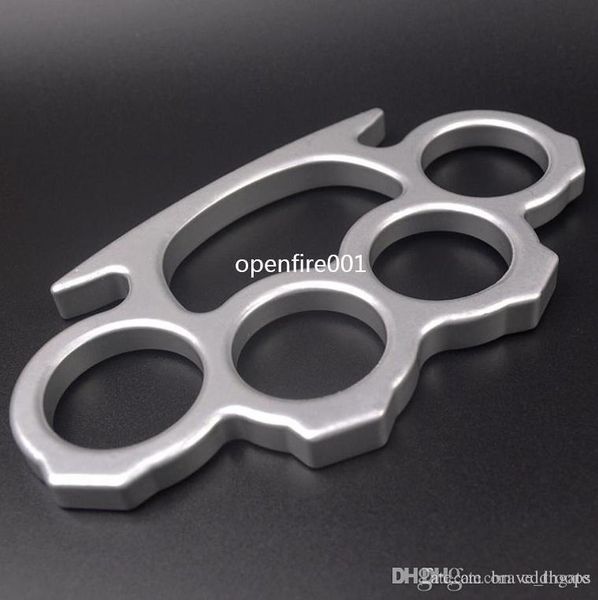 

10pcs silver and black thin steel brass knuckle dusters,self defense personal security women's and men's self-defense pendant fitn