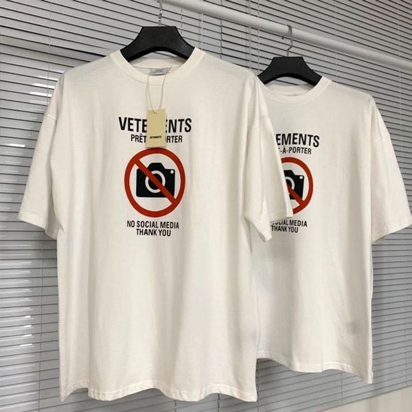

french street fashion vetements short sleeve t-shirt vtm wittermeng 2020 ins casual loose short sleeve t-shirt, White