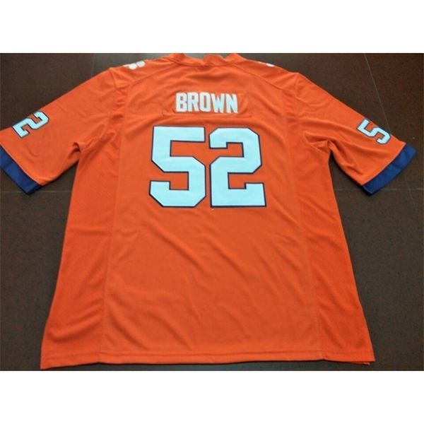 

youth clemson tigers tyler brown #52 youth real full embroidery college football jersey size s-4xl or custom any name or number jersey, Black