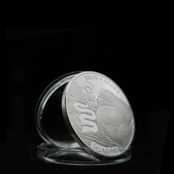 

rh silver plated 2019 solomon islands brown snake 1ozag commemorative coins collectibles for collection gifts business gifts f wmtyuw