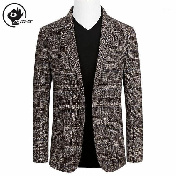

men's suits & blazers xiaoyudian short blazer mens plaid british stylish male suit jacket business casual one button men1, White;black