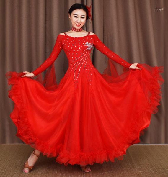 

white standard dance dresses viennese waltz dress standard ballroom dress women swing dancing dresses modern dance costumes1, Black;red