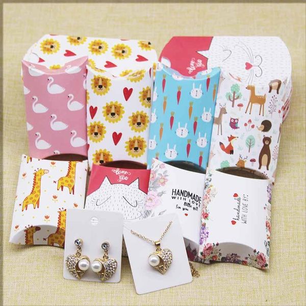 

10 20шт 8x5.5x2cm подушка box cute white paper gift box подушка box various с рождеством свадьба событие favor jllwzd ffshop2001