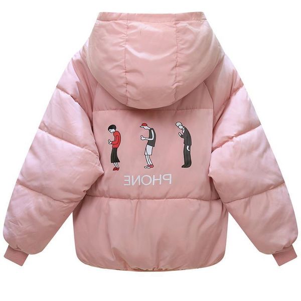 

can be worn on two sides women winter jacket hooded students short coat female outwear autumn, Black;brown