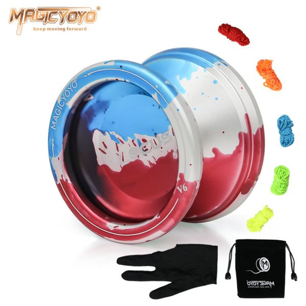 Magicyoyo locus nova chegada v6 cores triplo responsivo liga yo yo yo para crianças iniciantes com saco luva 5 cordas lj201031