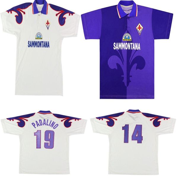 

thailand quality retro fiorentina florence 1998 1999 rui costa batistuta soccer jersey football shirt camiseta futbol maillot de foot, Black;yellow