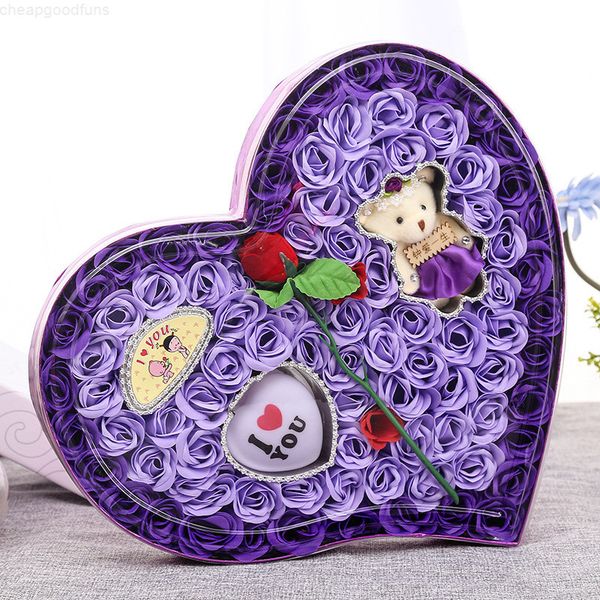 

heart shaped bath flower valentine wedding engagement birthday day soap rose gift