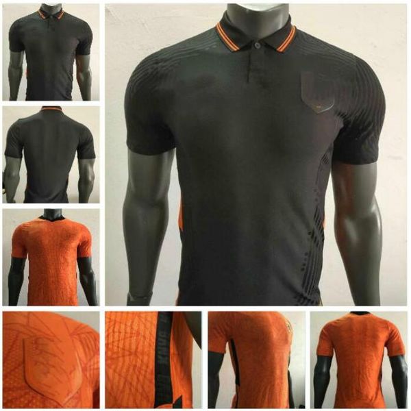 

2020 netherlands player version soccer jersey holland #3 de ligt de jong shirt mens #4 virgil memphis babel player football uniform, Black;yellow