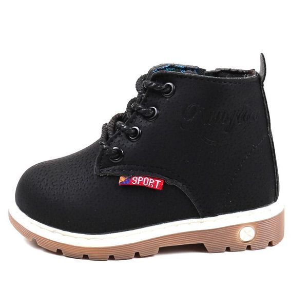 

fashion children ankle boots autumn winter boys girls shoes pu leather casual outdoor boots kids baby flat shoes 04b wmtvyq, Black