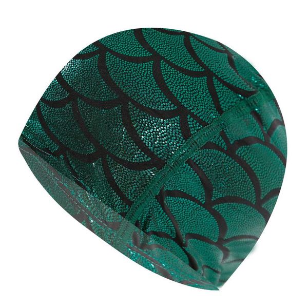 

mermaid fabric swimming cap swiming pool protect long hair ears hat swim bathing hats nylon caps green for women men adults 2020 bbypkm