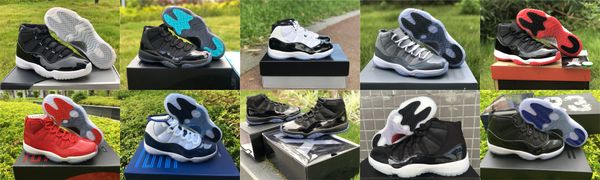 

authentic 11 high og jubilee 25th anniversary 11s gamma blue space jam 72-10 cap and gown cool grey concord bred 82 win like 96 men shoes