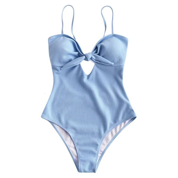 

one-piece solid color female bathing suit bowknot hang neck swimming bikini women pool beachwear 2021 summer women's swimwear, White;black