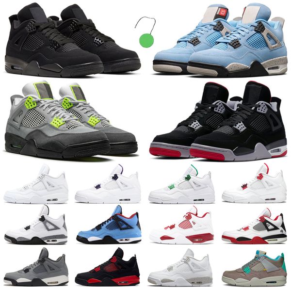 

jorda n 4s jumpman jorden basketball shoes 4 men neon black cat cement bred fire red thunder taupe haze white oreo university blue mens wome