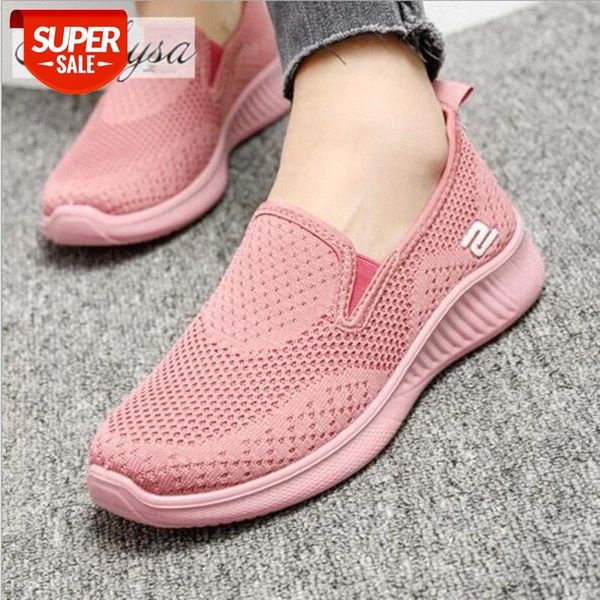 

soft bottom sneakers women 2020 new breather mesh women casual shoes slip-on pink sneakers tennis shoes woman zapatos de mujer #zl8u