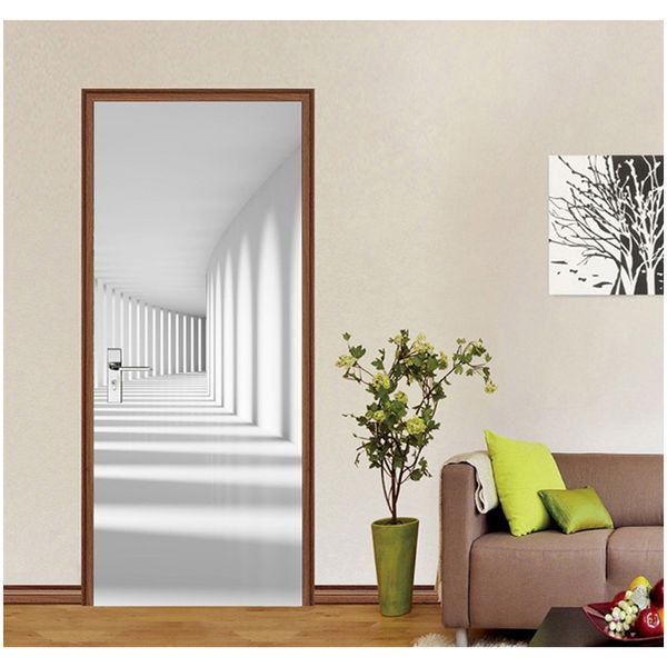 

77x200cm 3d door sticker for livingroom bedroom pvc self adhesive removable poster stickers on the doors waterproof mural decal f wmtnsq