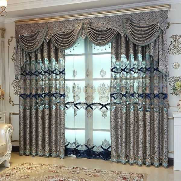 

curtain & drapes european hollow embroidery high precision curtains for living dining room bedroom.1