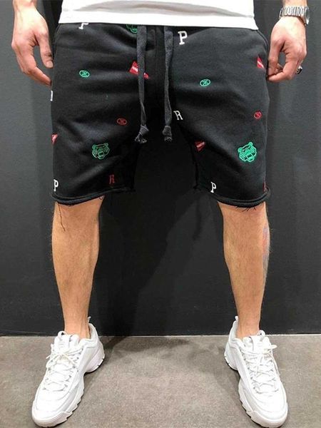 

new mens pure cotton embroider sweatpants fitness workout shorts brand men shorts men's short trousers fitness bodybuilding, White;black