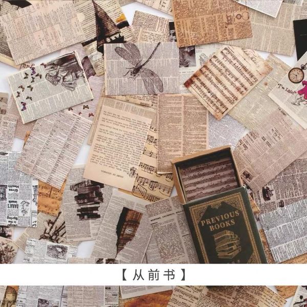 

xinaher 100pcs box vintage story kraft paper scrapbooking greeting card making journal diy diary decoration message cards sqckjy