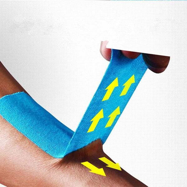 

5m sports elastic kinesiology tape roll physio muscle strain support tool too789, Black;gray