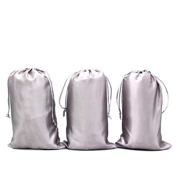 

storage bags blank for wigs wrap bag 18x30cm women extension packaging satin silk hair colorful