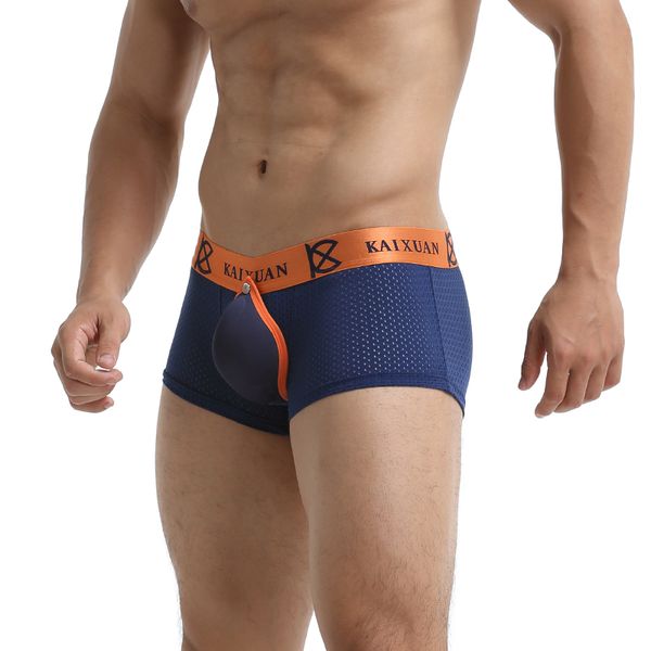 

3pieces/lot gay underwear mesh man boxer shorts open crotch pouch male panties gay cueca breathable mens underpants male lingerie, Black;white