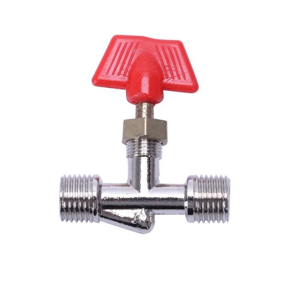 

15/32\" male to male thread inline manual valve for air compressor red+silver 15/3 bbynrb