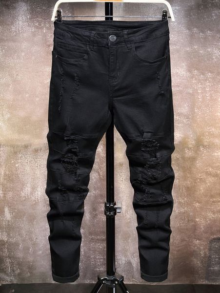 

men solid ripped jeans i9ab#, Blue