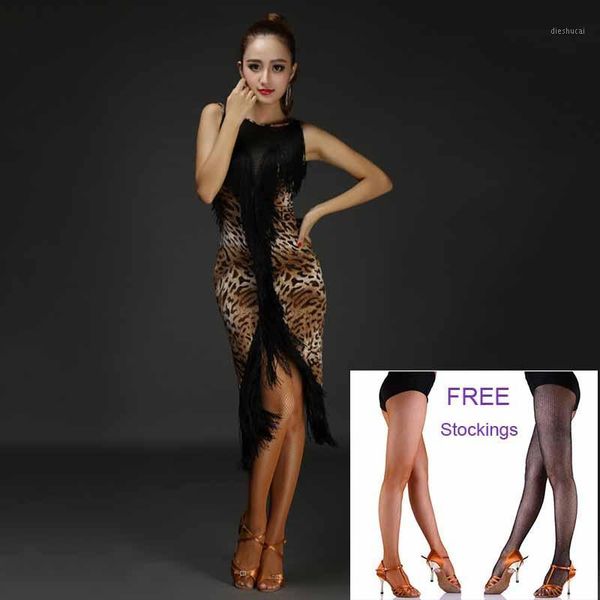 

explosion lady latin dance dress women 4colors lady dance printing tassel flamengo salsa samba ballroom competition1, Black;red