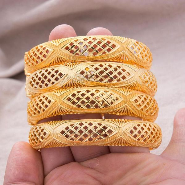 

bangle 4pcs fashion jewelry ethiopian gold color bangles for women girl man dubai bracelet african arab gifts bride, Black