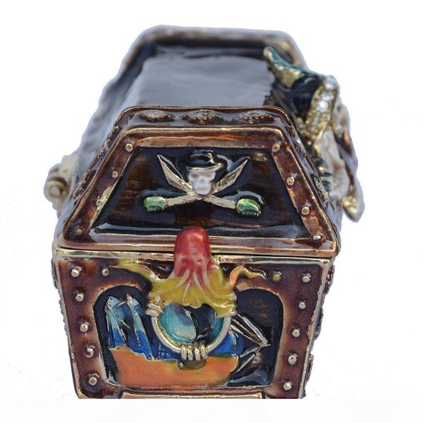 

pirates chest mysterious magic box rhinestone hinged trinket box vintage tabledecoration antique craft, Black;white
