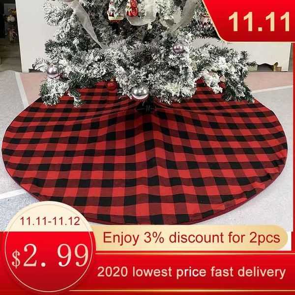 

christmas decorations red checkered tree skirt linen style set off the festive atmosphere decoration carpet